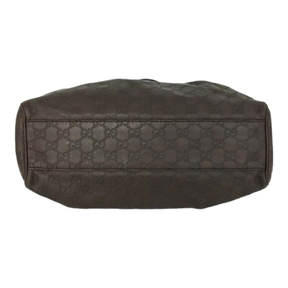 GUCCI: GUCCISsima Sukey GG Logo Tote Hand Bag Brown #1387 - Picture 7 of 11